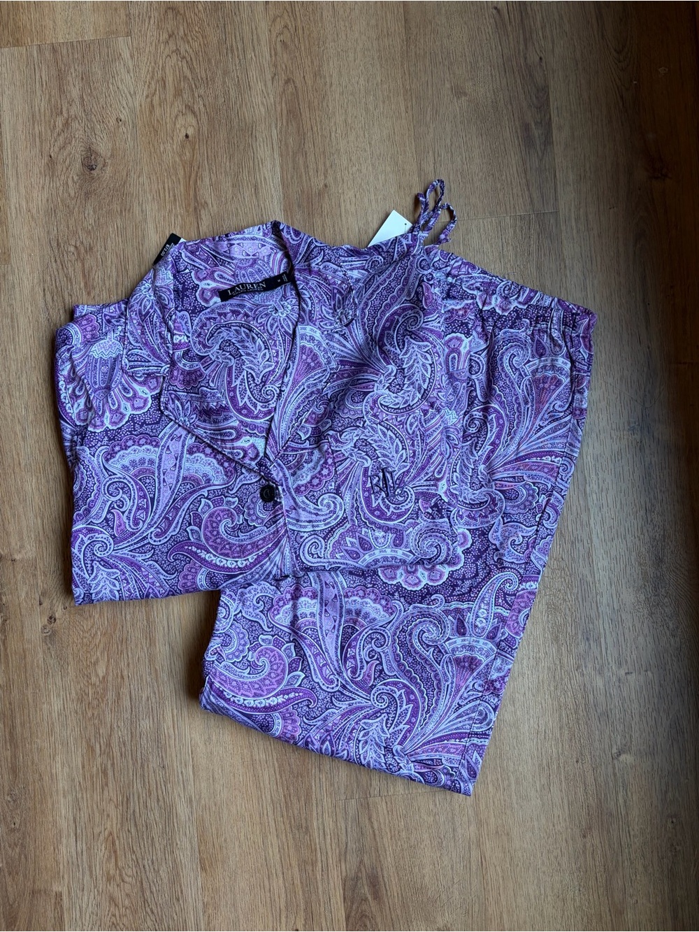 NWT Lauren Ralph Lauren Purple Paisley Pajama Set